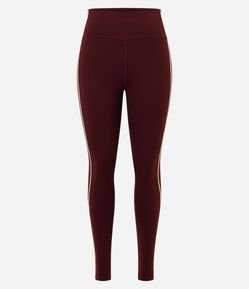 Calça Legging Esportiva em Microfibra com Friso Contrastante