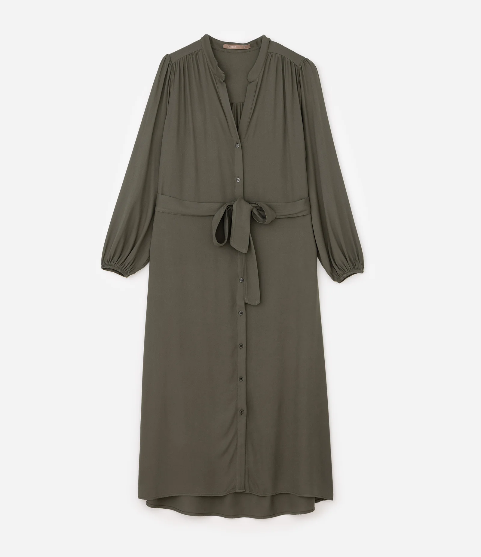 Vestido Chemise com Cinto Faixa Curve & Plus Size Verde 1
