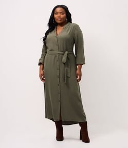 Vestido Midi Chemise com Cinto Faixa Curve & Plus Size