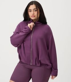 Jaqueta Esportiva Balonê em Malha Dupla Frontura Curve & Plus Size