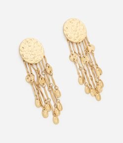 Brinco Médio Martelado com Franjas Metalizadas