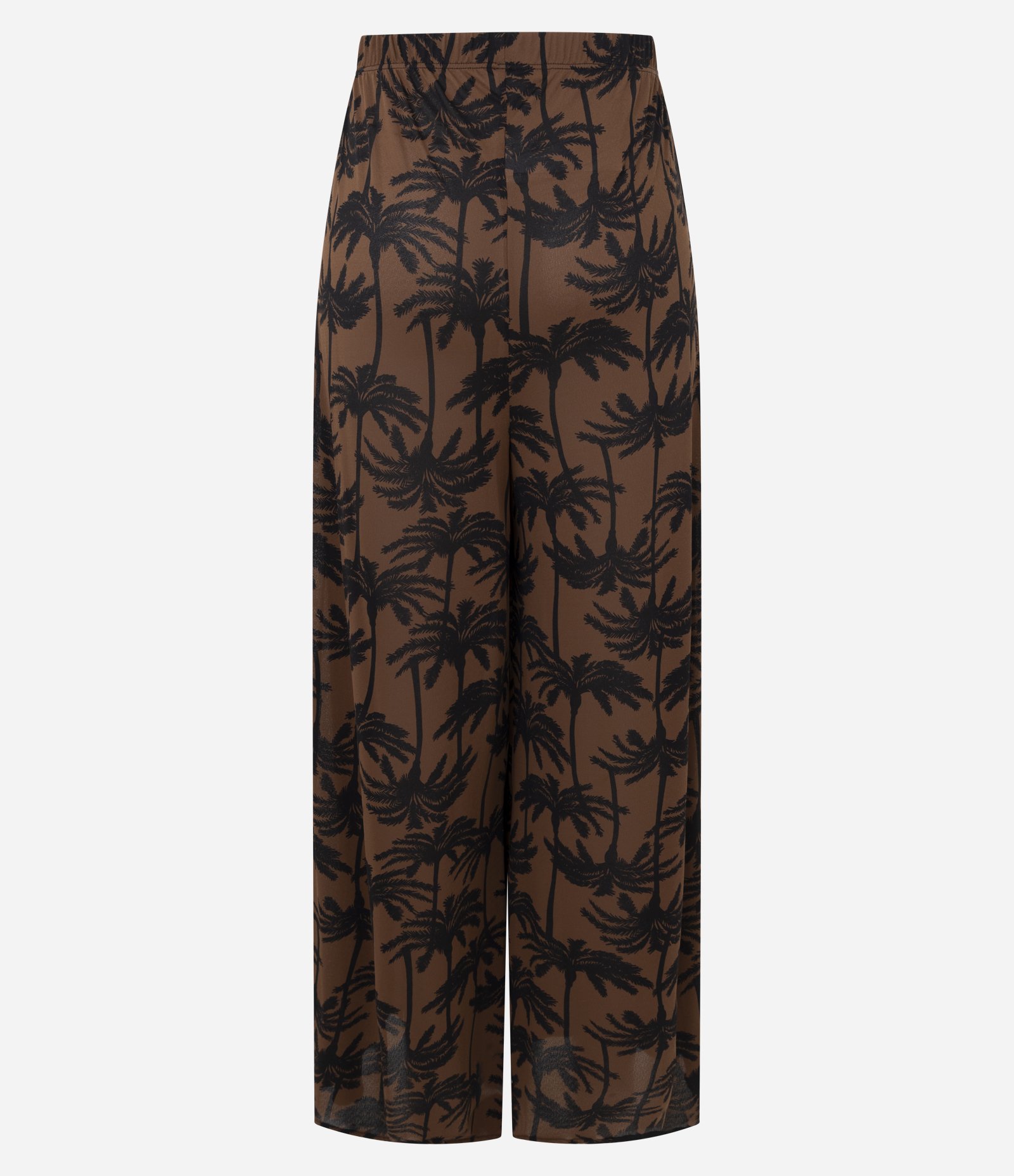 Saída de Praia Calça com Fenda e Estampa de Coqueiro Marrom/Preto 6