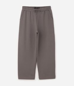 Calça Super Wide Leg em Algodão Interlock com Cordão