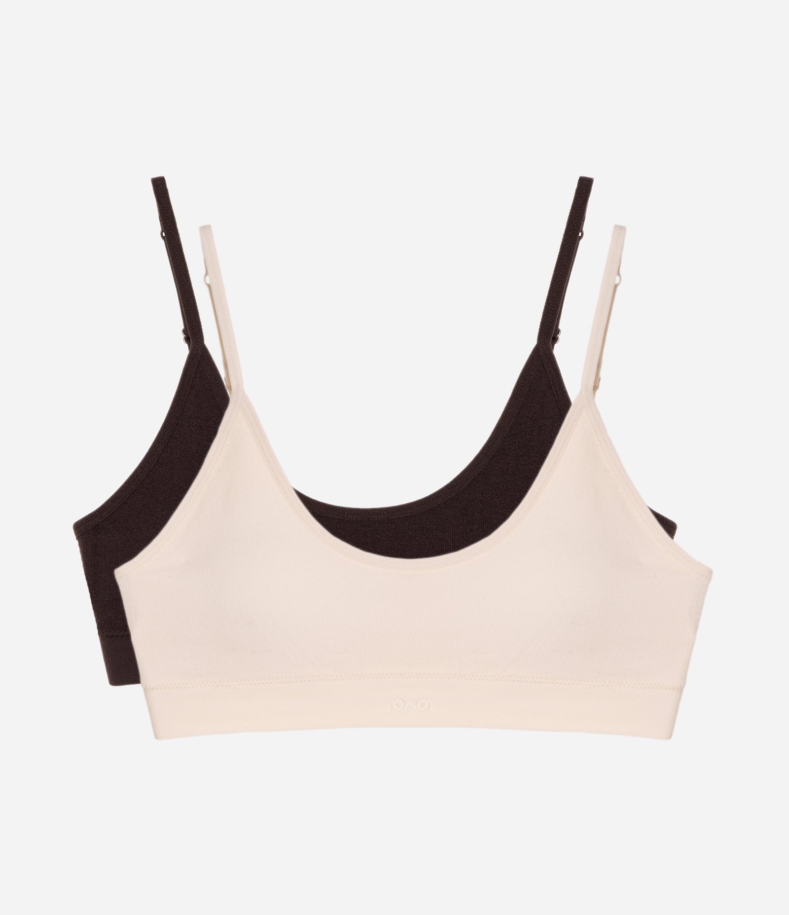 Kit de 02 Sutiãs Top em Poliamida Seamless com Bojo Removível Rosa Claro/Preto 1