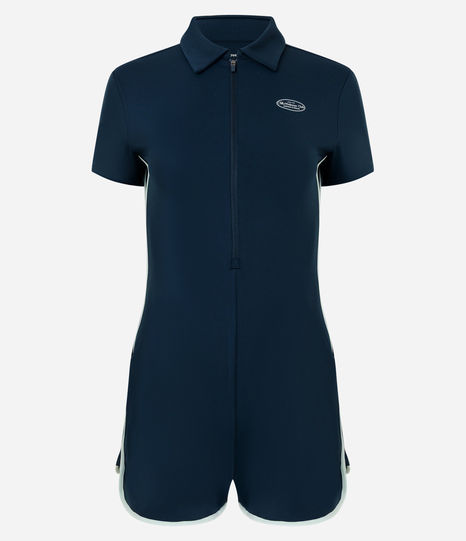 Macaquinho Polo Esportivo com Zíper e Friso Contrastante Azul 5