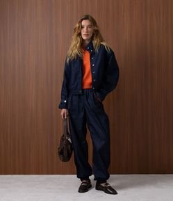 Calça Jeans Aladdin Alfaiatada com Cintura Alta