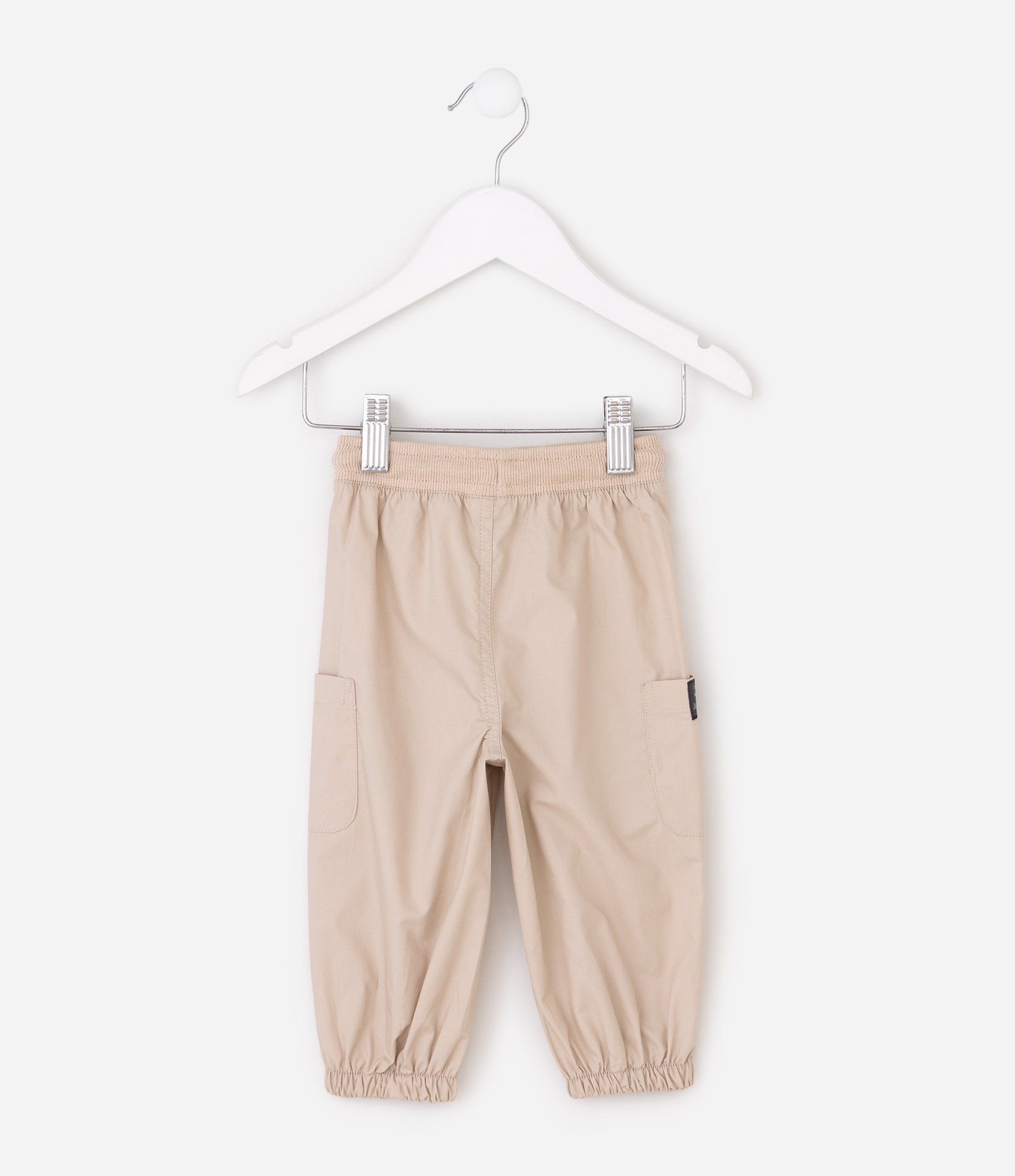 Calça Jogger Infantil em Algodão Paper Touch – Tam 0 a 18 Meses Bege Claro 3