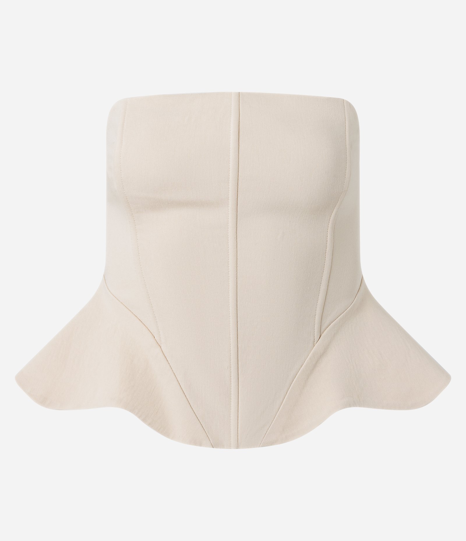 Blusa Corset em Bengaline com Barra Peplum Bege 3