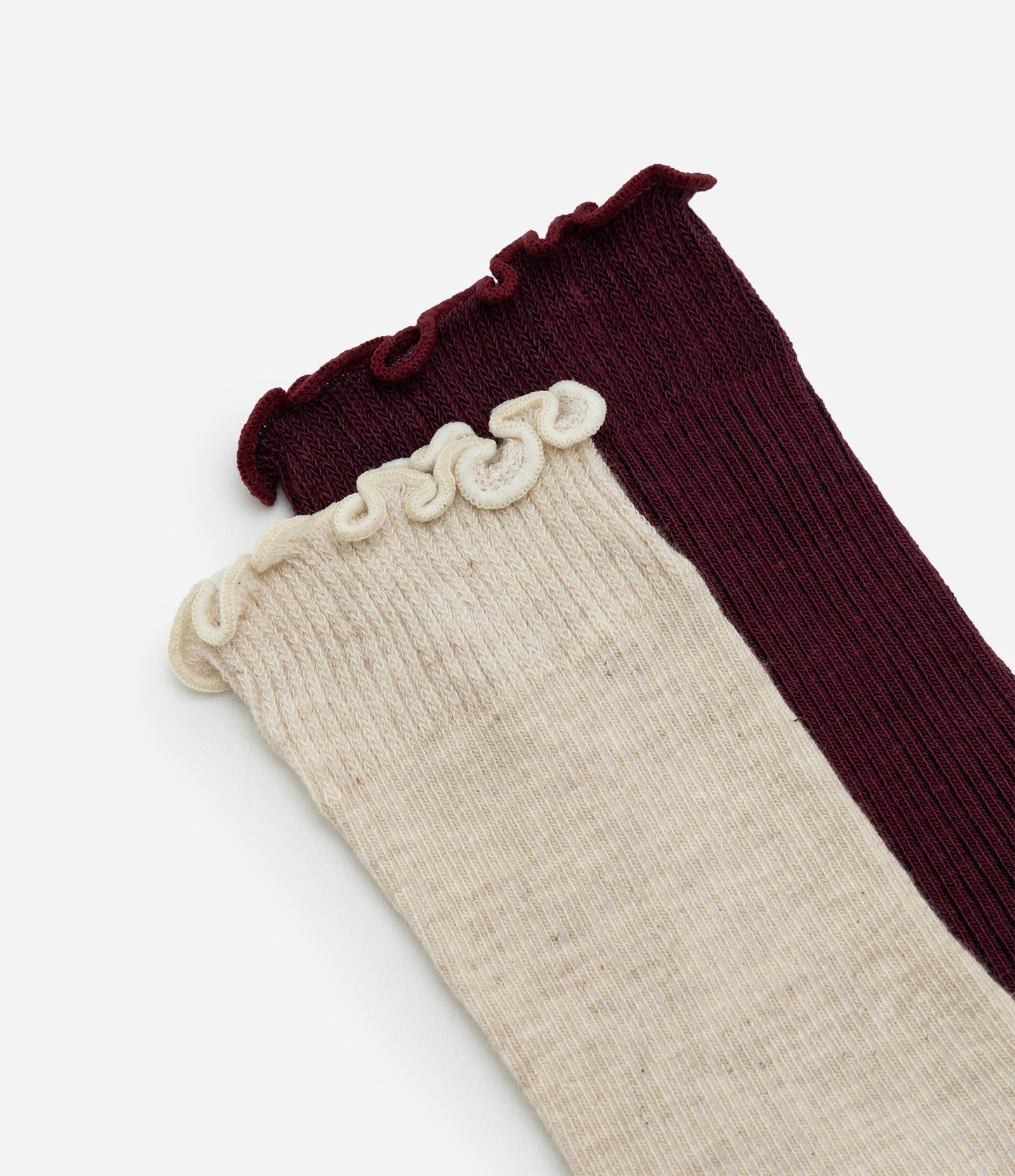 Kit 02 Meias Cano Médio em Algodão com Punho em Picot Multicores 4