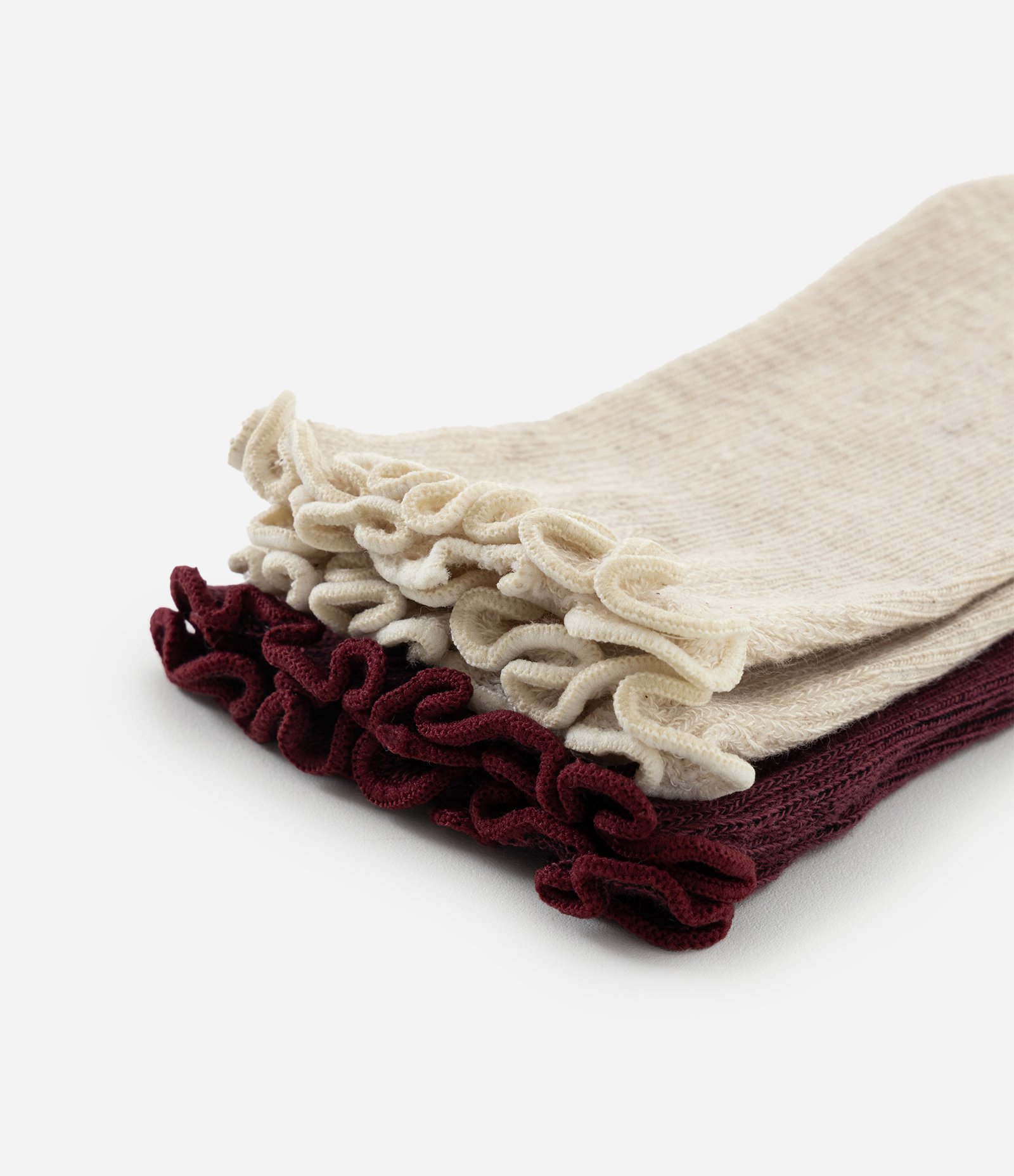 Kit 02 Meias Cano Médio em Algodão com Punho em Picot Multicores 5