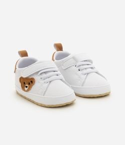 Tênis Infantil com Velcro e Urso - Tam 13 a 19