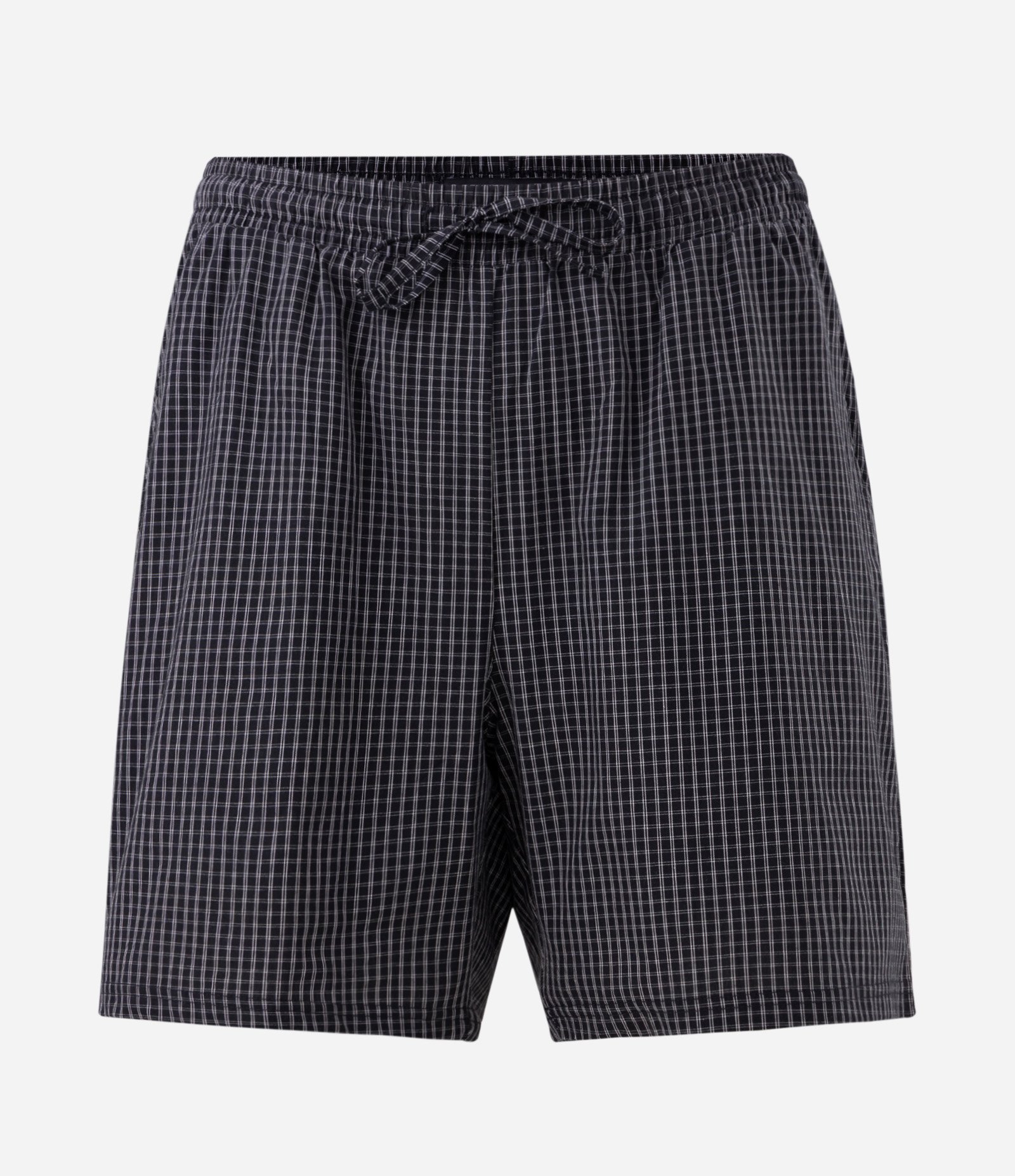 Pijama Curto em Algodão Xadrez Cinza 3