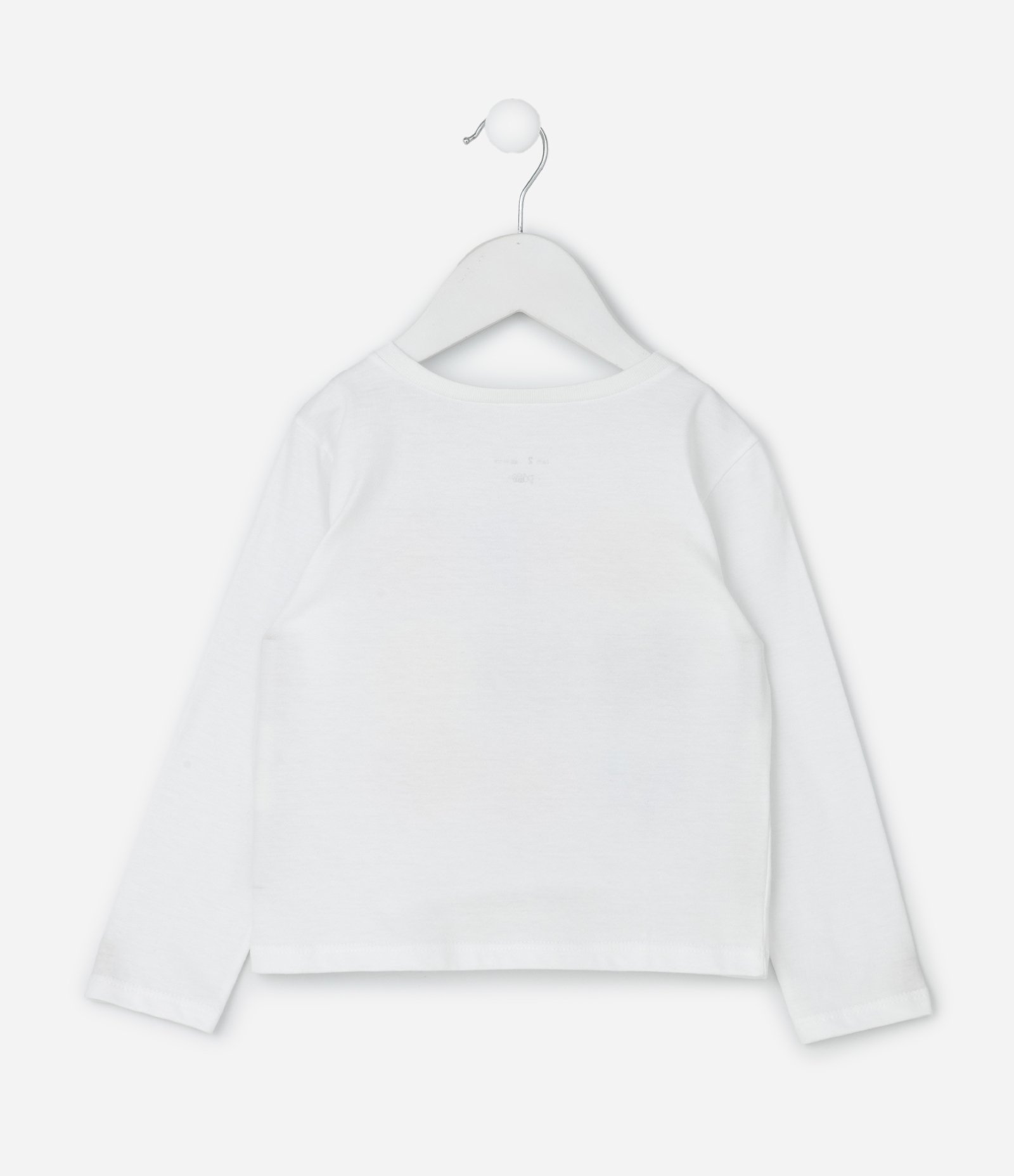 Camiseta Infantil Manga Longa com Estampa Ícones  – Tam 1 a 5/6 Anos Branco 2