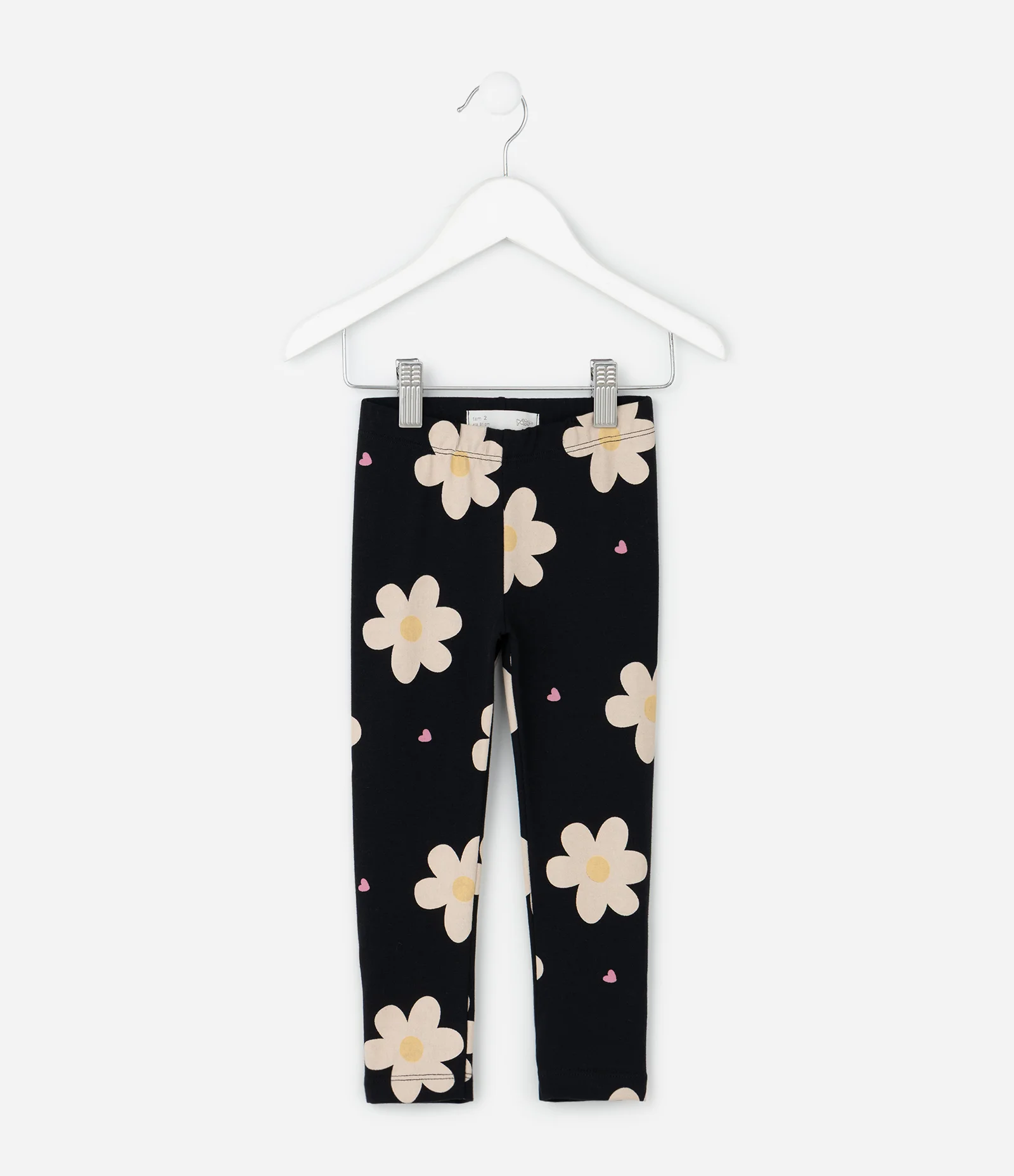Calça Infantil Legging com Estampa Floral – Tam 1 a 6 Anos Preto 2