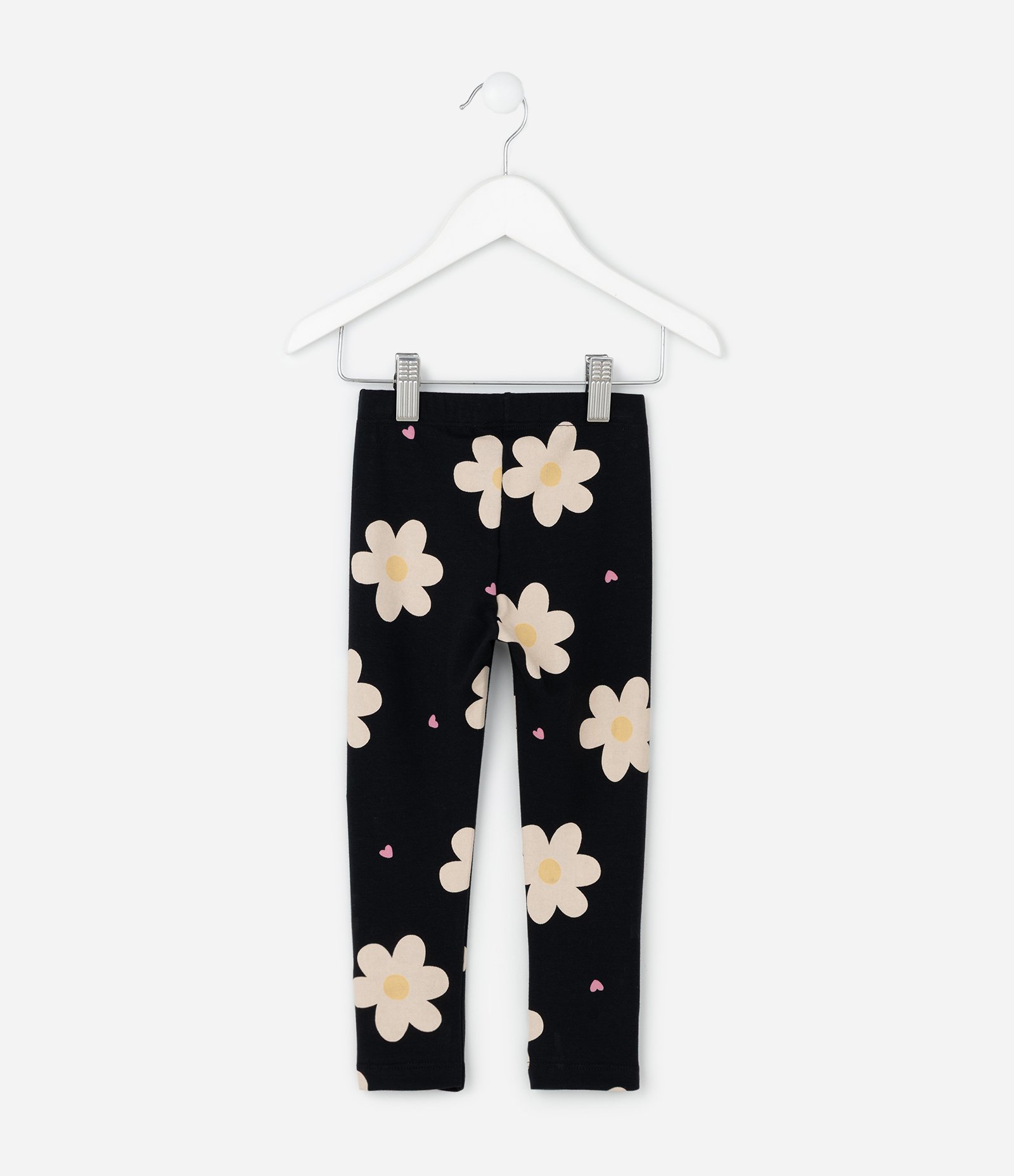 Calça Infantil Legging com Estampa Floral – Tam 1 a 6 Anos Preto 3
