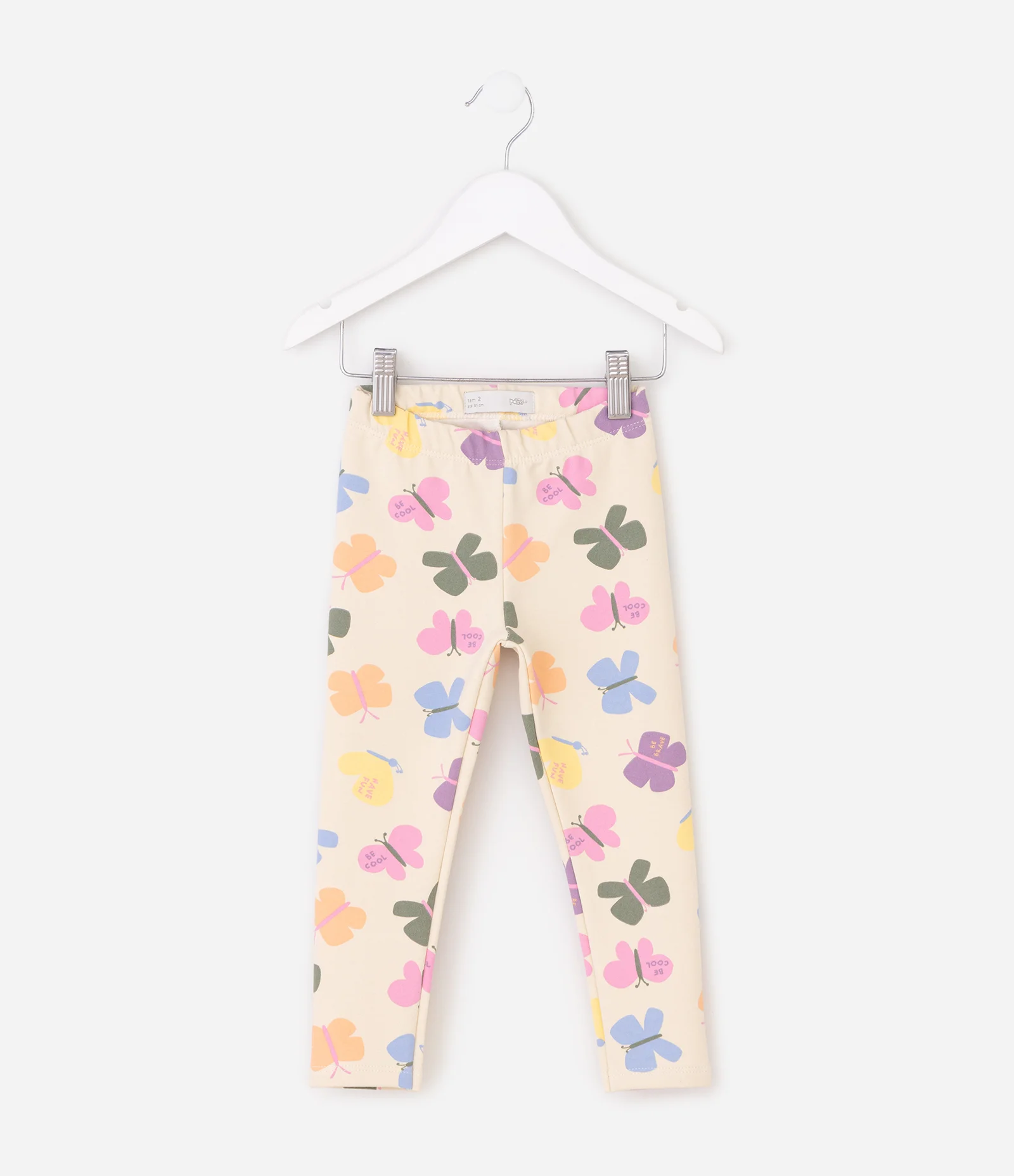 Calça Infantil Legging com Estampa de Borboletas – Tam 1 a 6 Anos Bege Claro 2