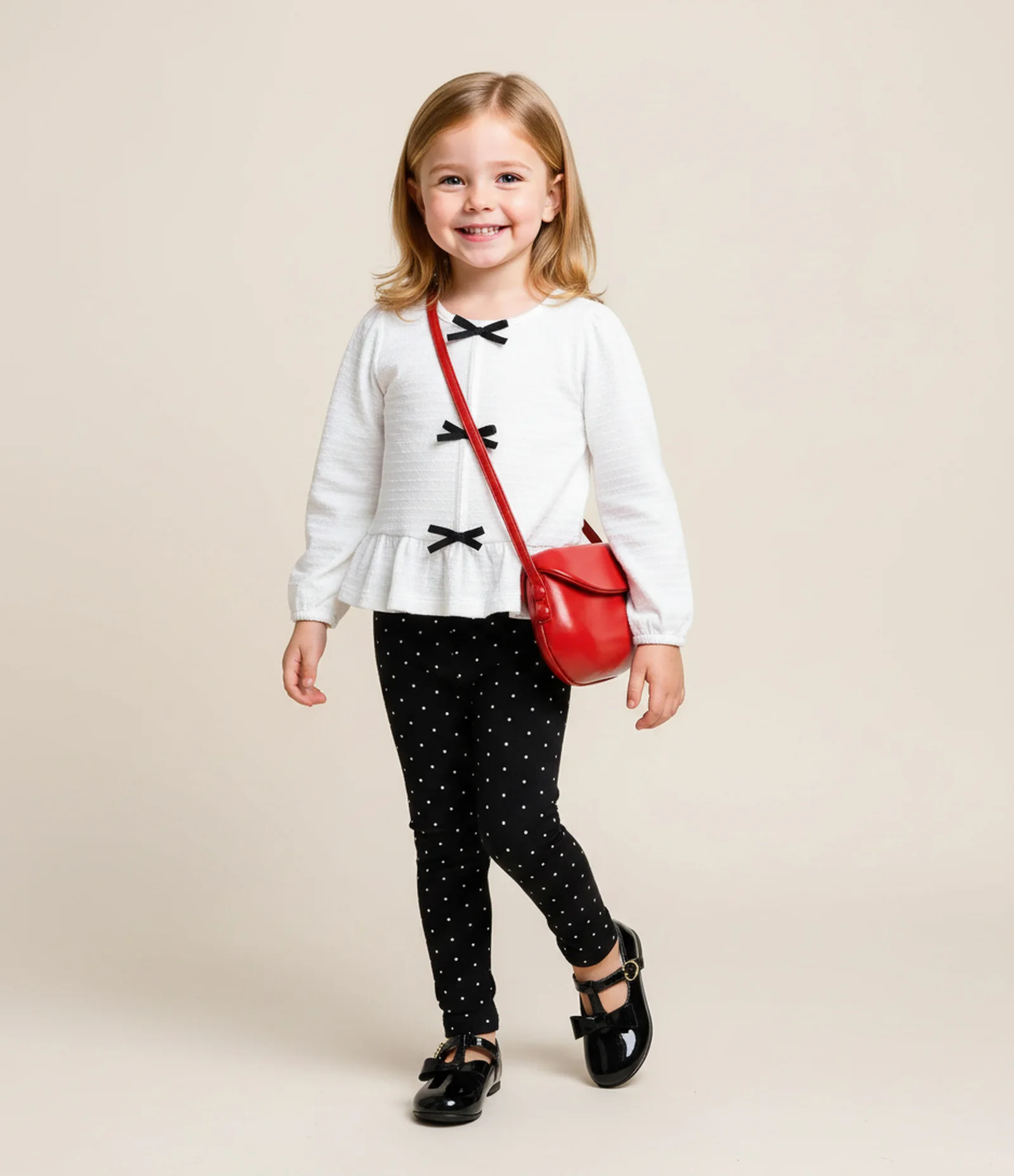 Calça Infantil Legging com Poás Metalizados – Tam 1 a 5/6 Anos Preto 1