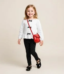 Calça Infantil Legging com Poás Metalizados – Tam 1 a 5/6 Anos