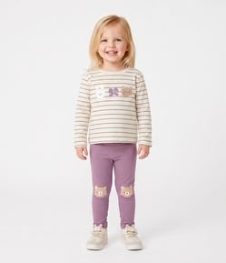 Calça Infantil Legging com Urso no Joelho – Tam 1 a 6 Anos