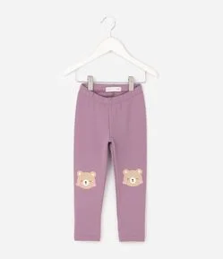 Calça Infantil Legging com Urso no Joelho – Tam 1 a 6 Anos