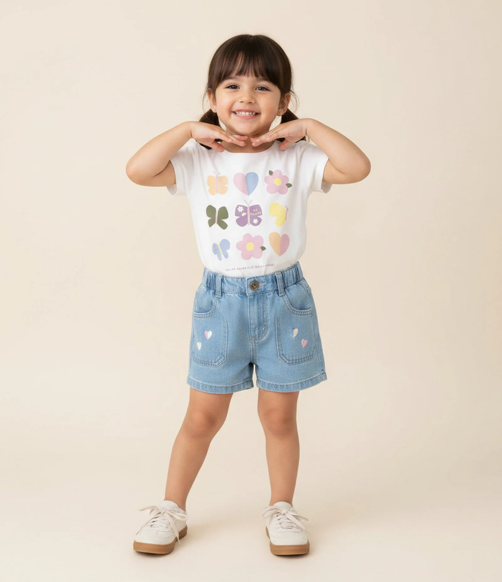 Camiseta Infantil com Estampa Ícones Divertidos – Tam 1 a 5/6 Anos Branco 1