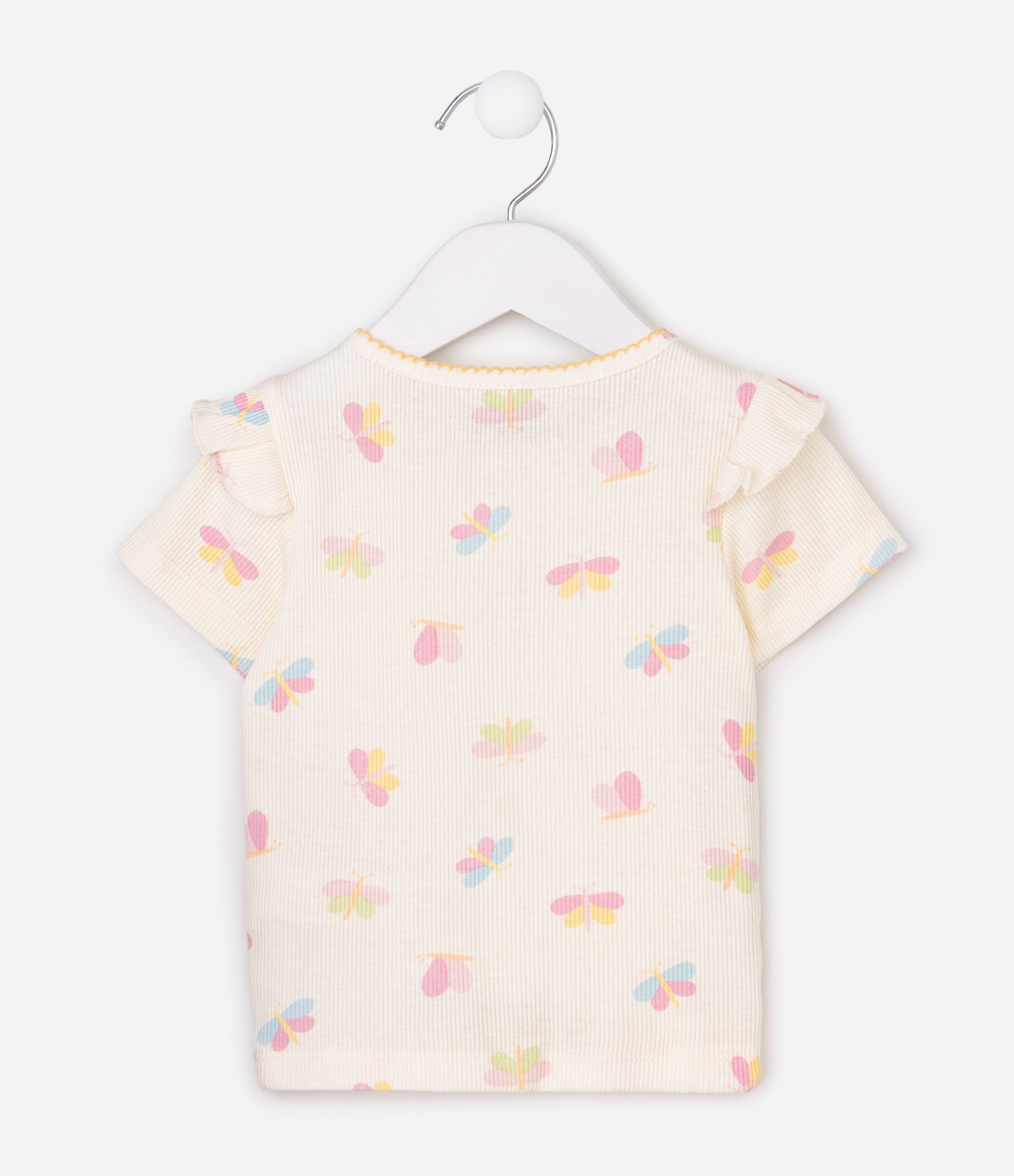Camiseta Em Ribana Borboleta- Tam 1 A 6 Anos Multicores 2