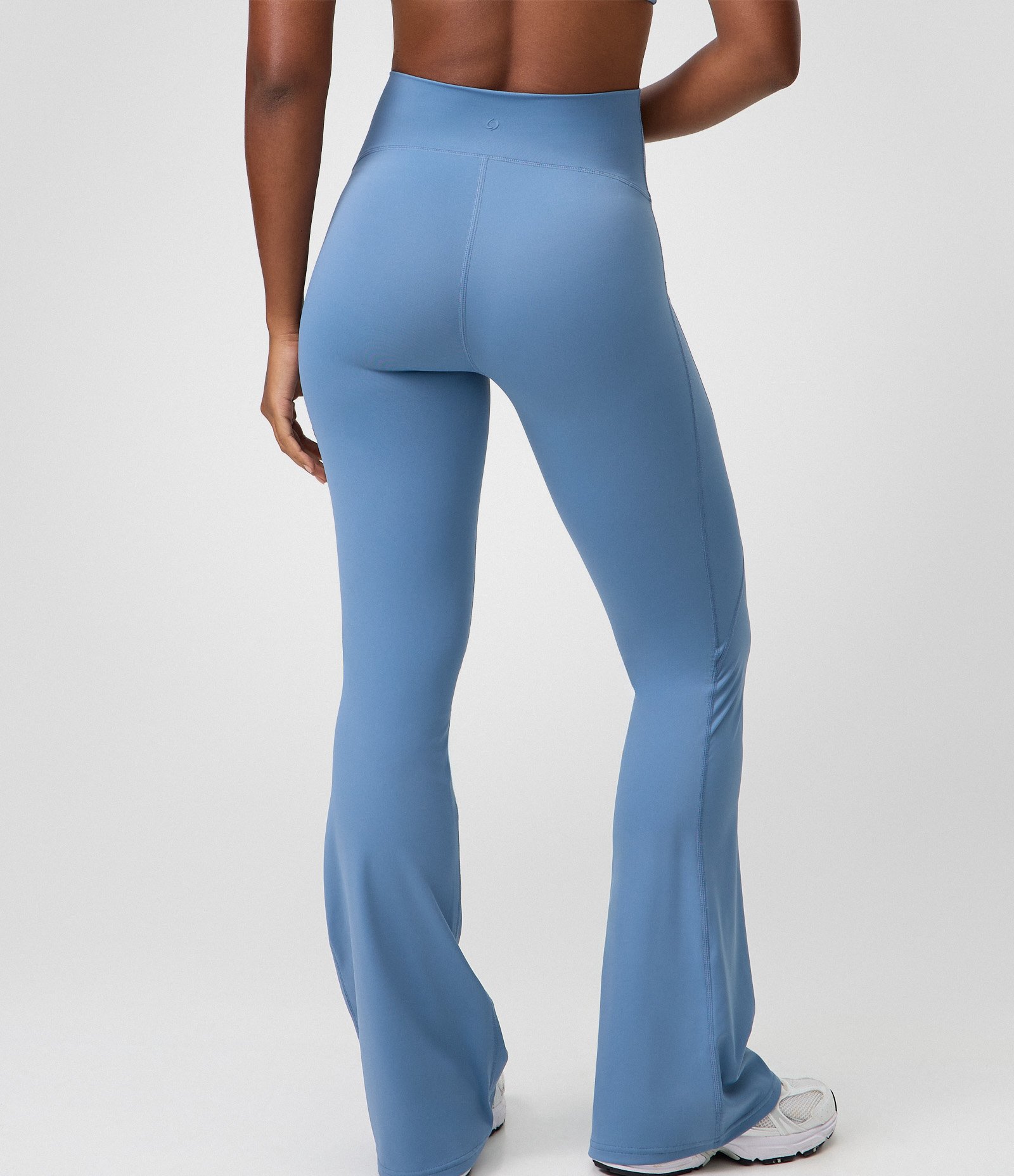 Calça Flare Esportiva com Cós Largo Azul 4