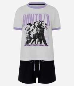 Pijama Curto com Estampa As Guerreiras K-Pop