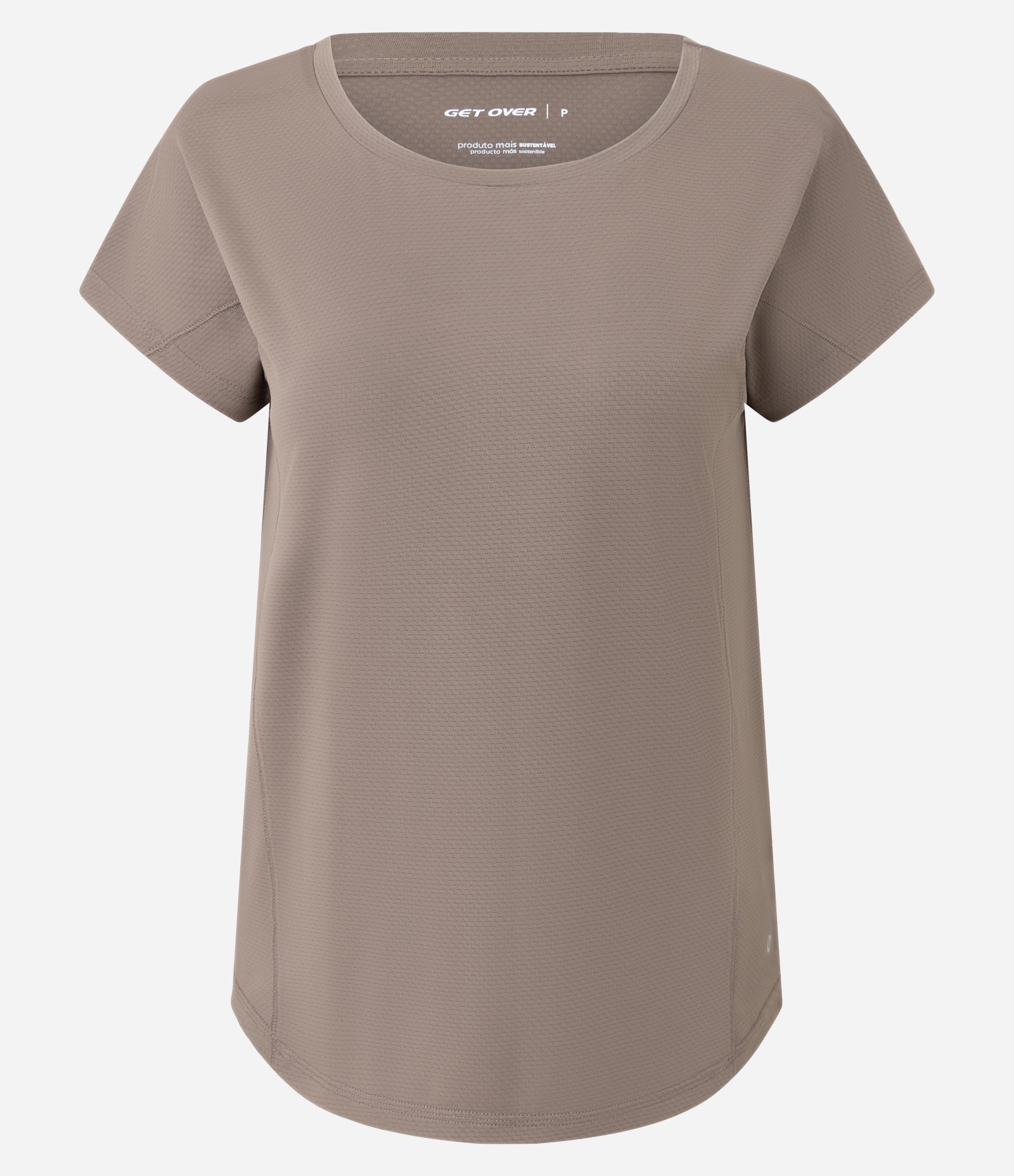 Camiseta Esportiva em Microfibra Texturizada Marrom 5