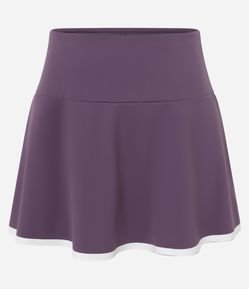 Short Saia Esportivo em Microfibra com Barra Contrastante