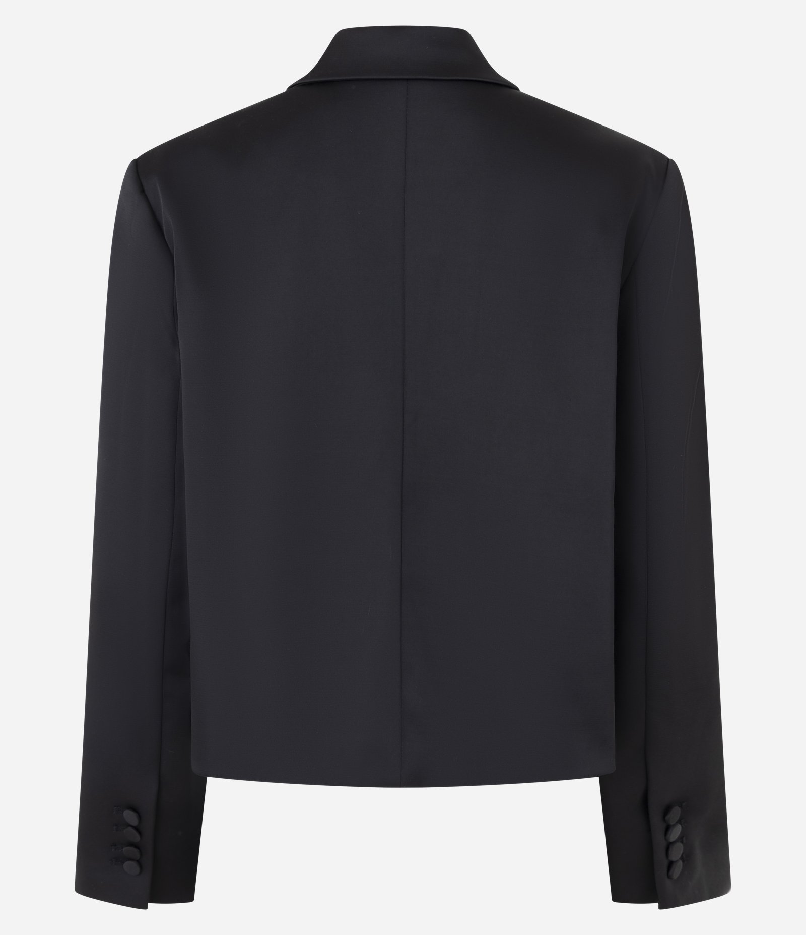 Blazer Curto em Cetim com Bolsos Frontais Preto 7