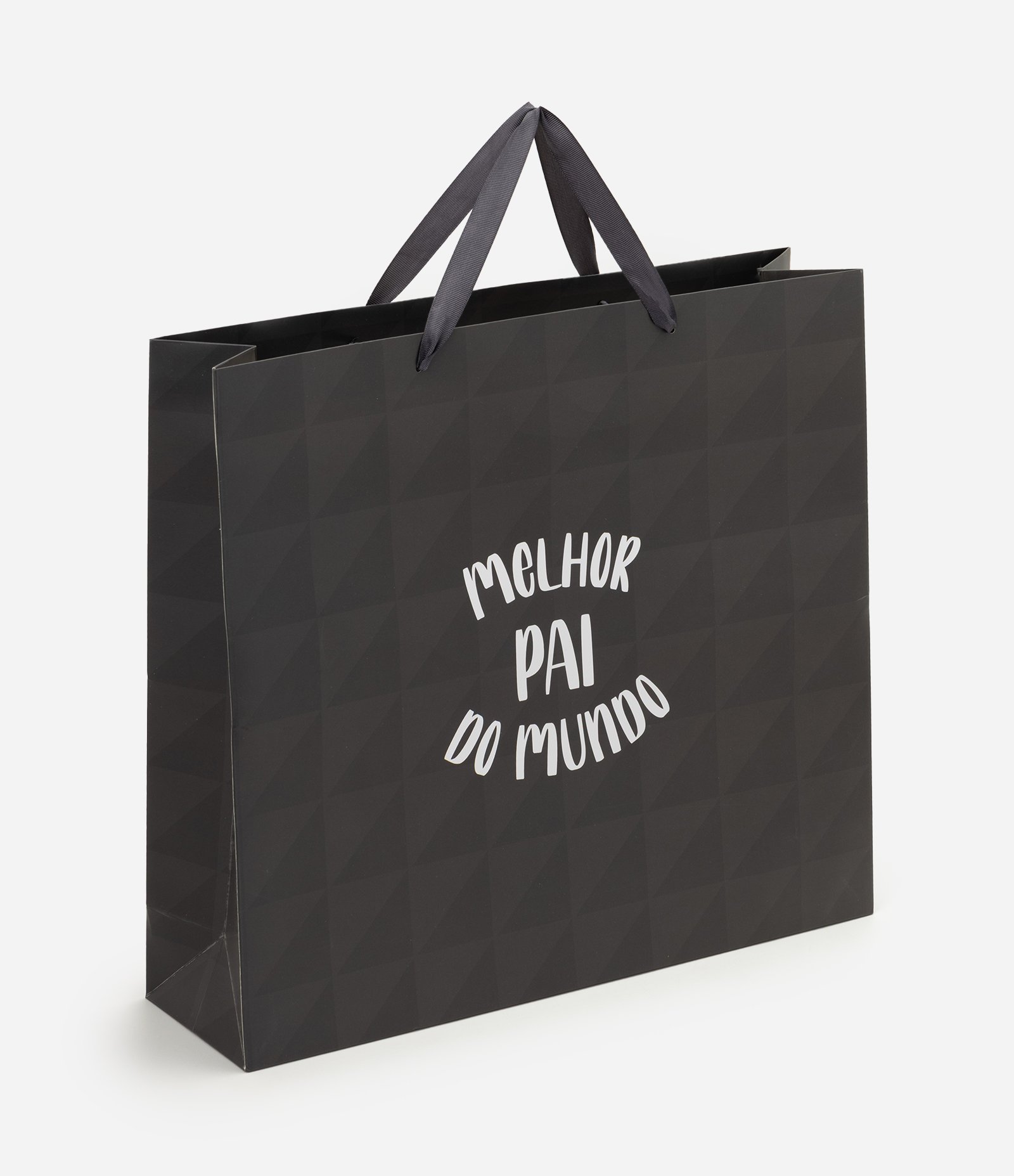 Embalagem de Presente Grande com Estampa Melhor Pai do Mundo Preto 1