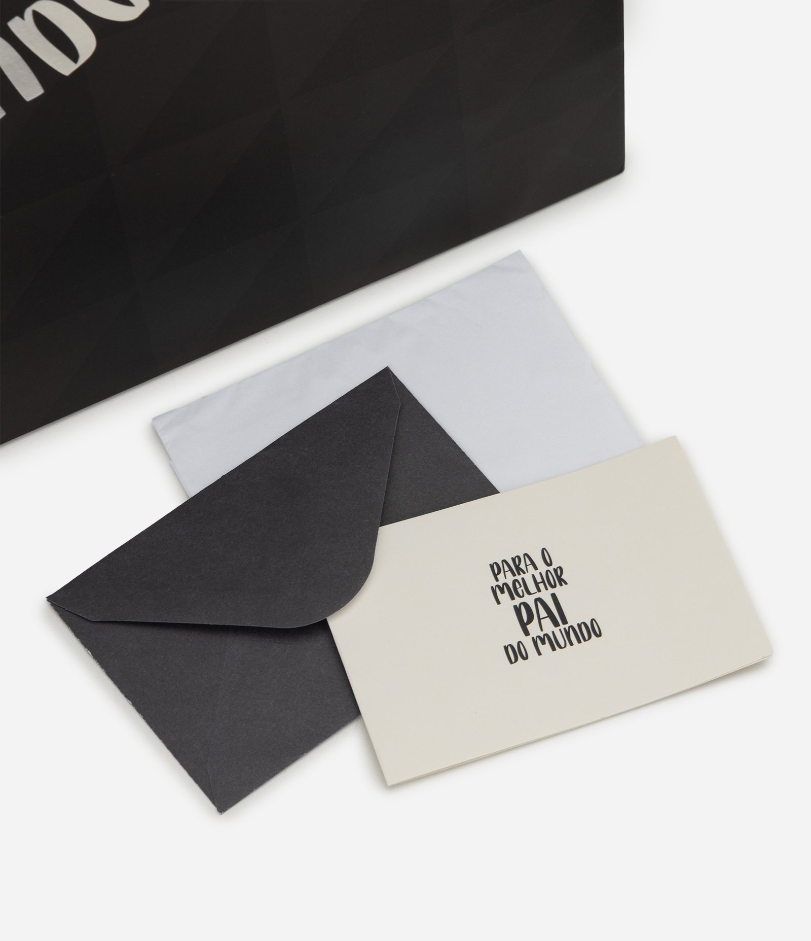 Embalagem de Presente Grande com Estampa Melhor Pai do Mundo Preto 4