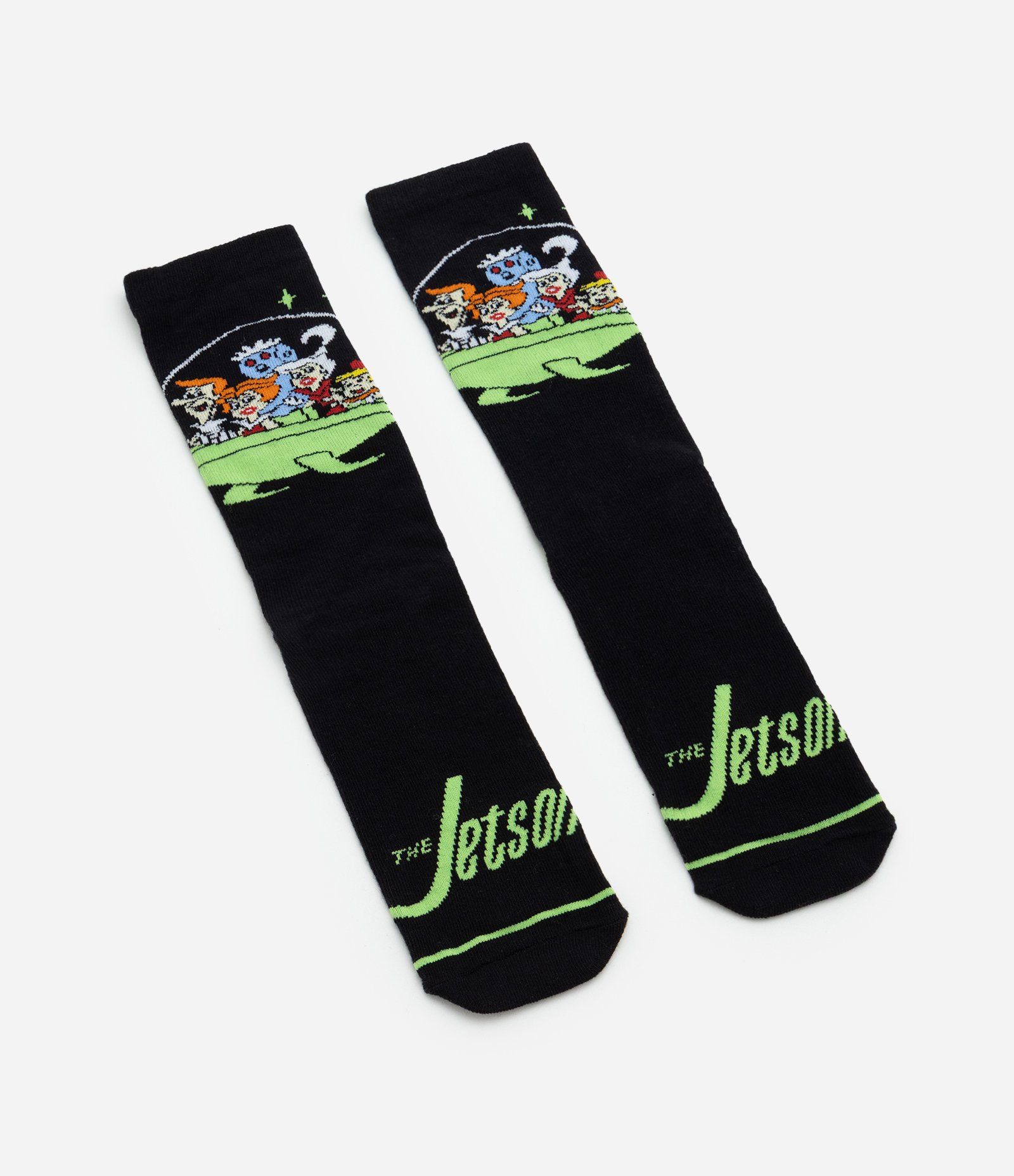 Meia Cano Longo em Algodão com Estampa Os Jetsons Preto 4