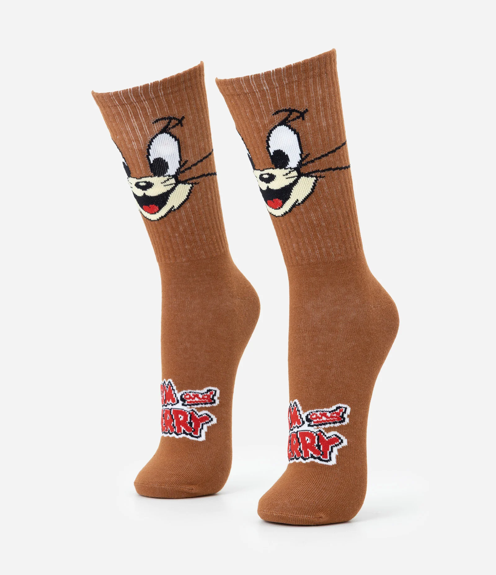 Meia em Algodão com Estampa do Jerry Marrom 1