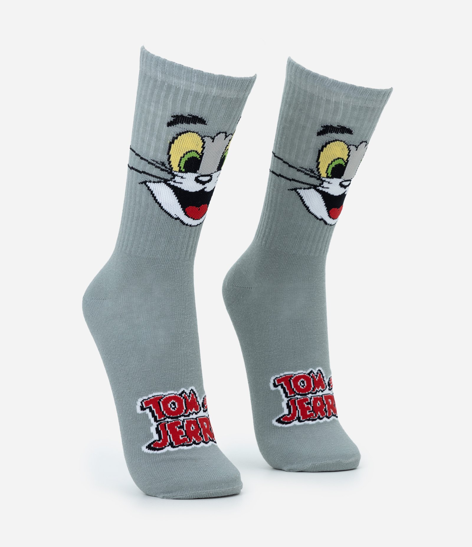 Meia em Algodão com Estampa do Tom Cinza 2