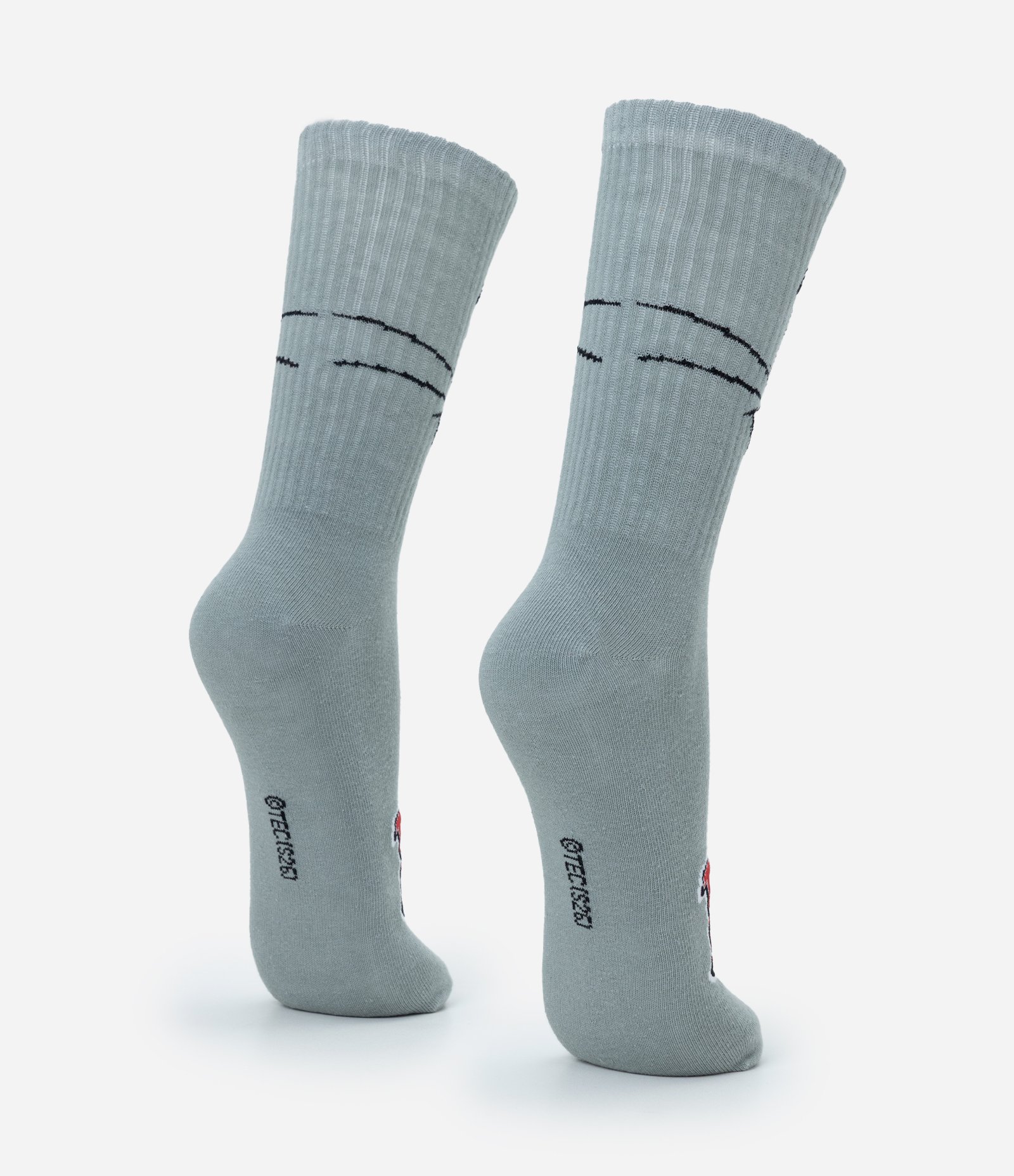 Meia em Algodão com Estampa do Tom Cinza 3