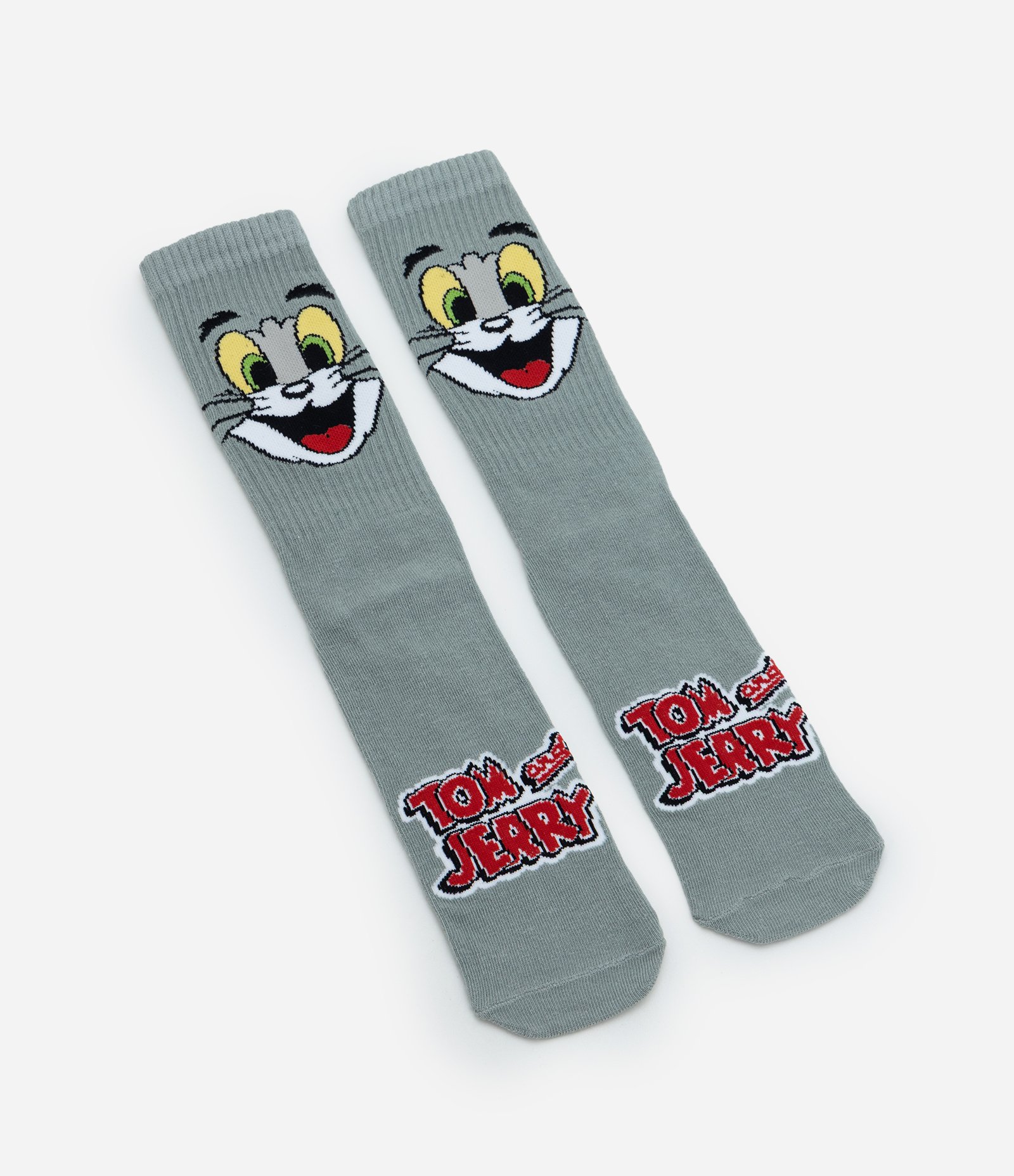 Meia em Algodão com Estampa do Tom Cinza 4