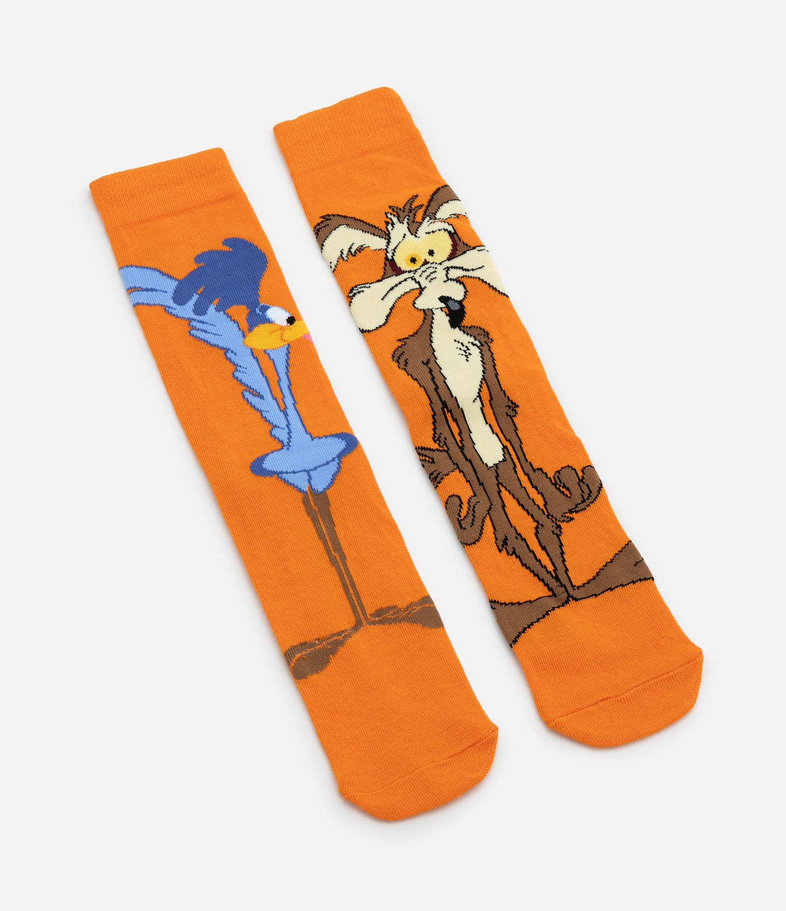 Meia Cano Longo em Algodão com Estampa Coiote e Papa-Léguas Laranja 4