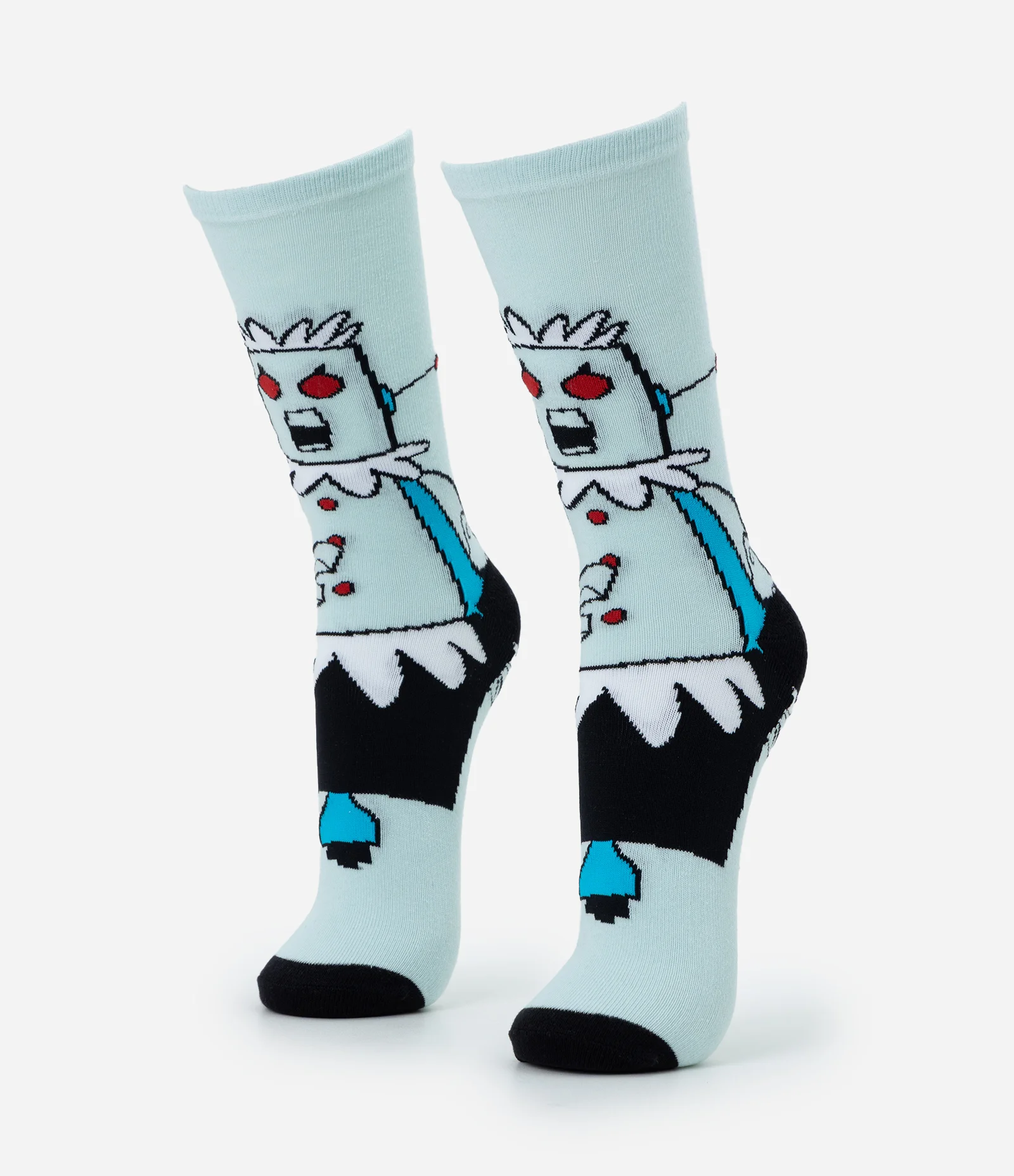 Meia Cano Médio em Algodão com Estampa Rose a Robô Verde 1