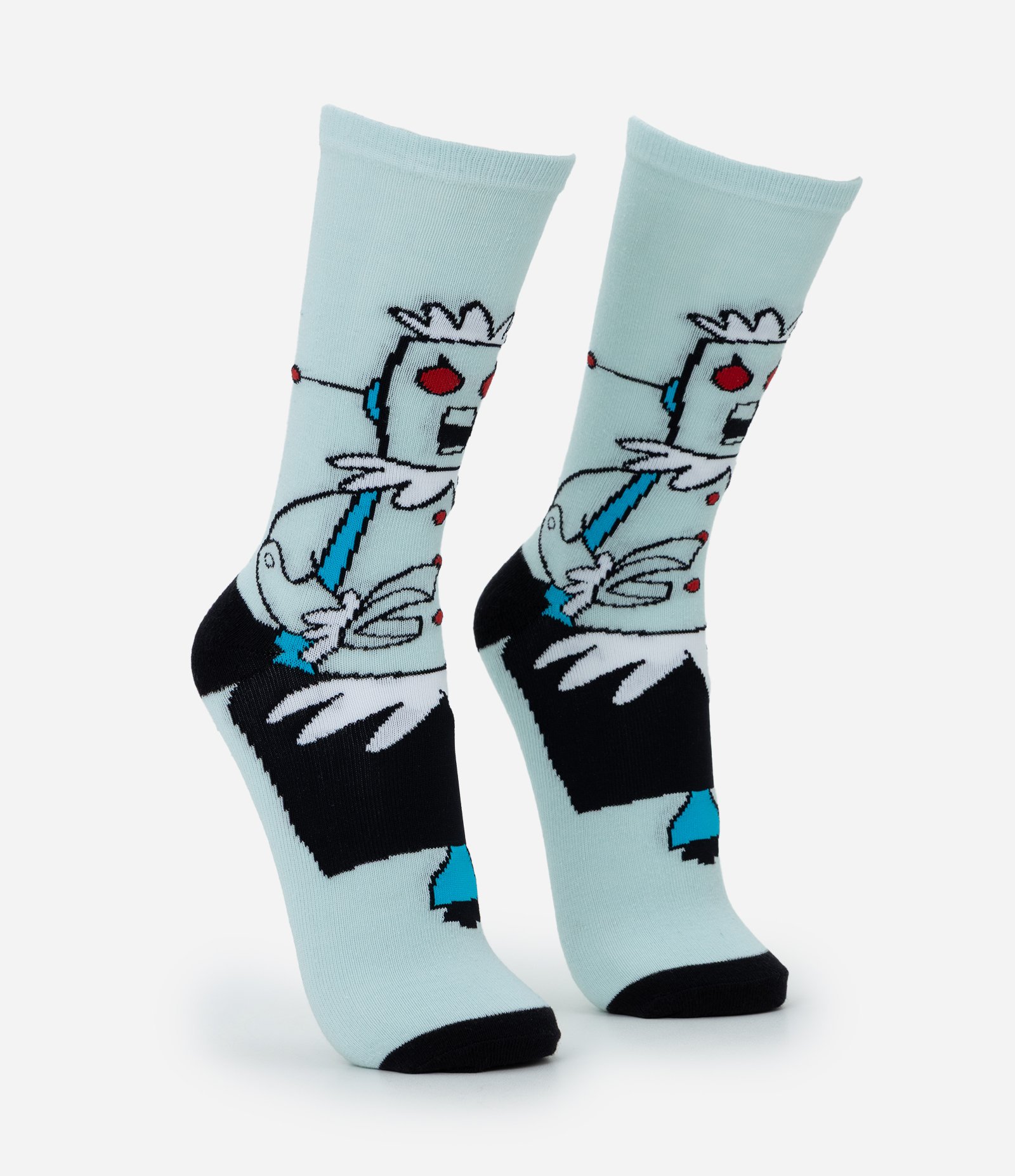 Meia Cano Médio em Algodão com Estampa Rose a Robô Verde 2