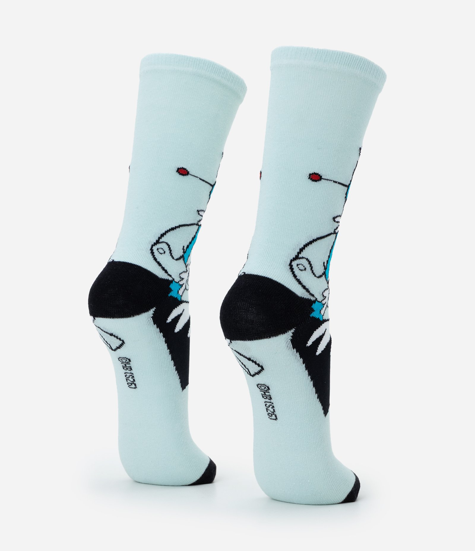 Meia Cano Médio em Algodão com Estampa Rose a Robô Verde 3