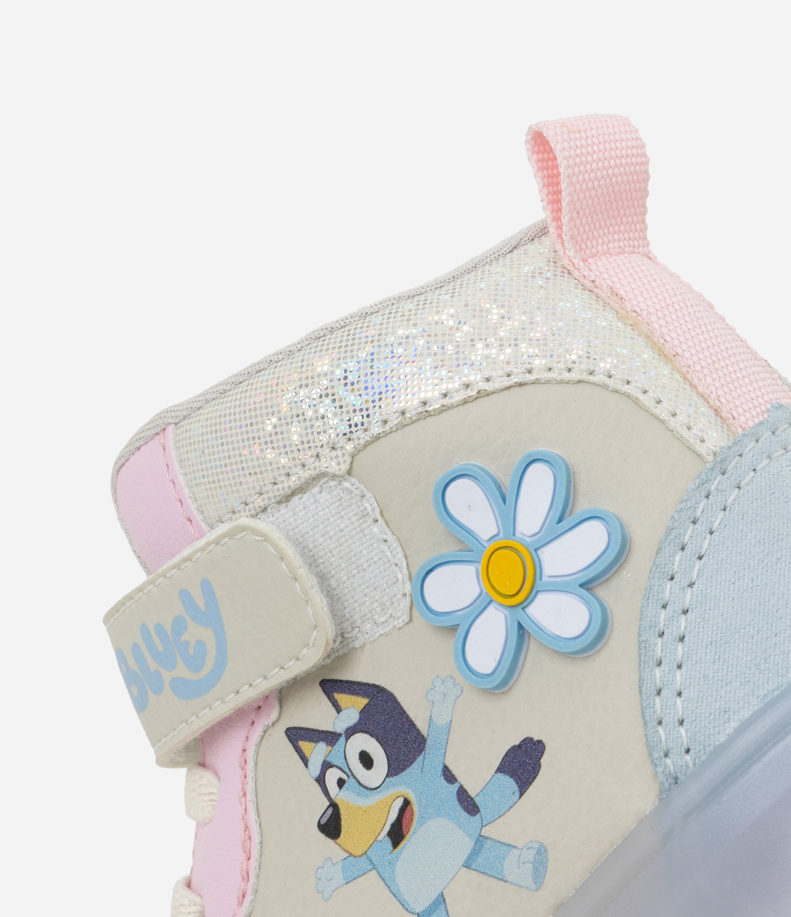Tênis Infantil Abotinado com Estampa Bluey e Flor – Tam 20 a 27 Off White/Azul 4