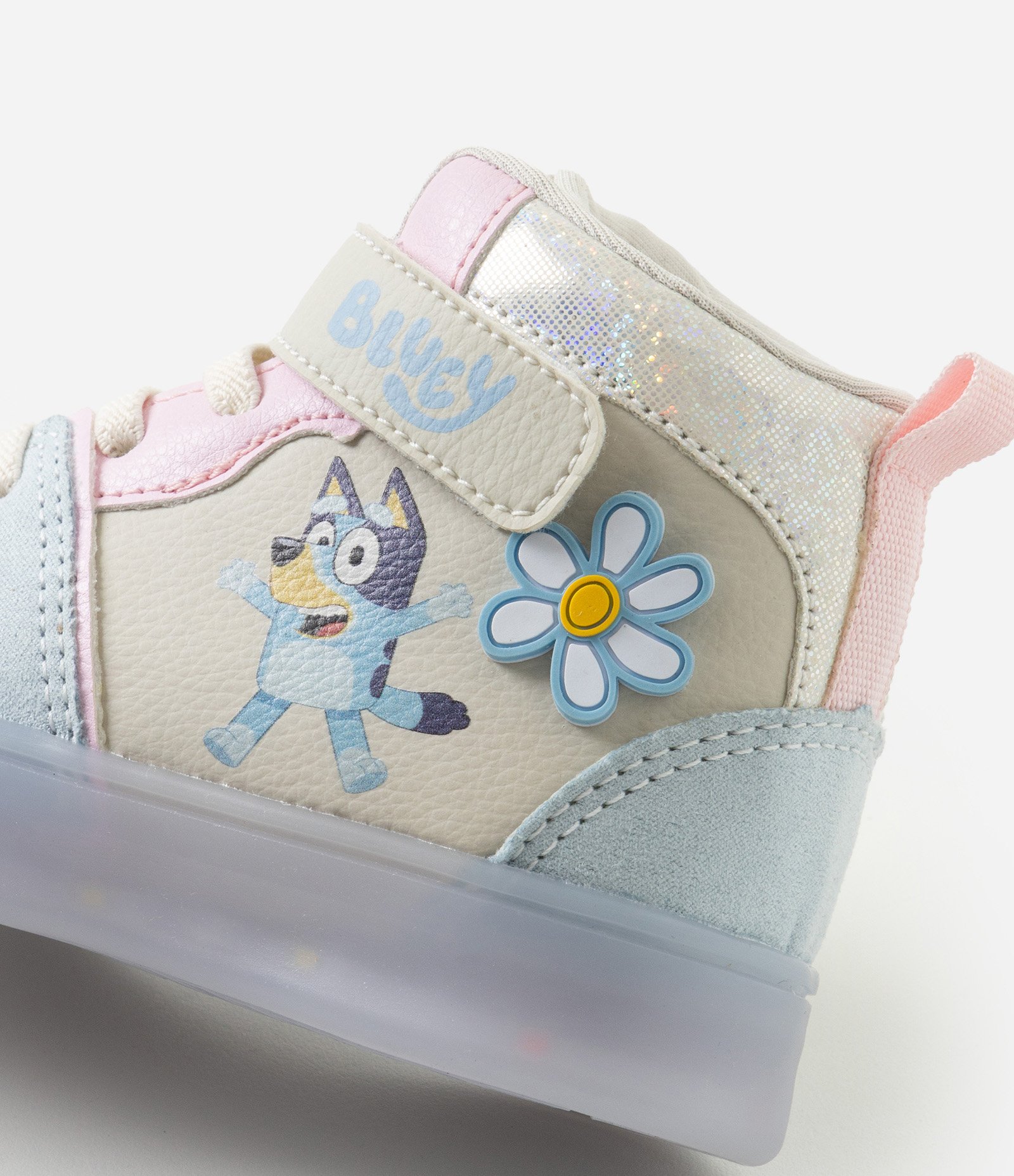 Tênis Infantil Abotinado com Estampa Bluey e Flor – Tam 20 a 27 Off White/Azul 6