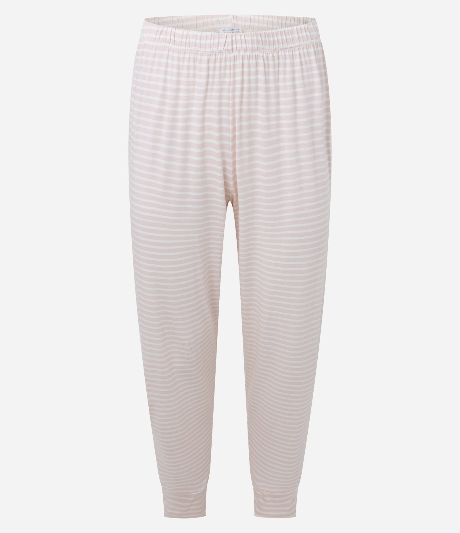Pijama Longo em Viscolycra com Estampa de Listra Branco/Rosa 2