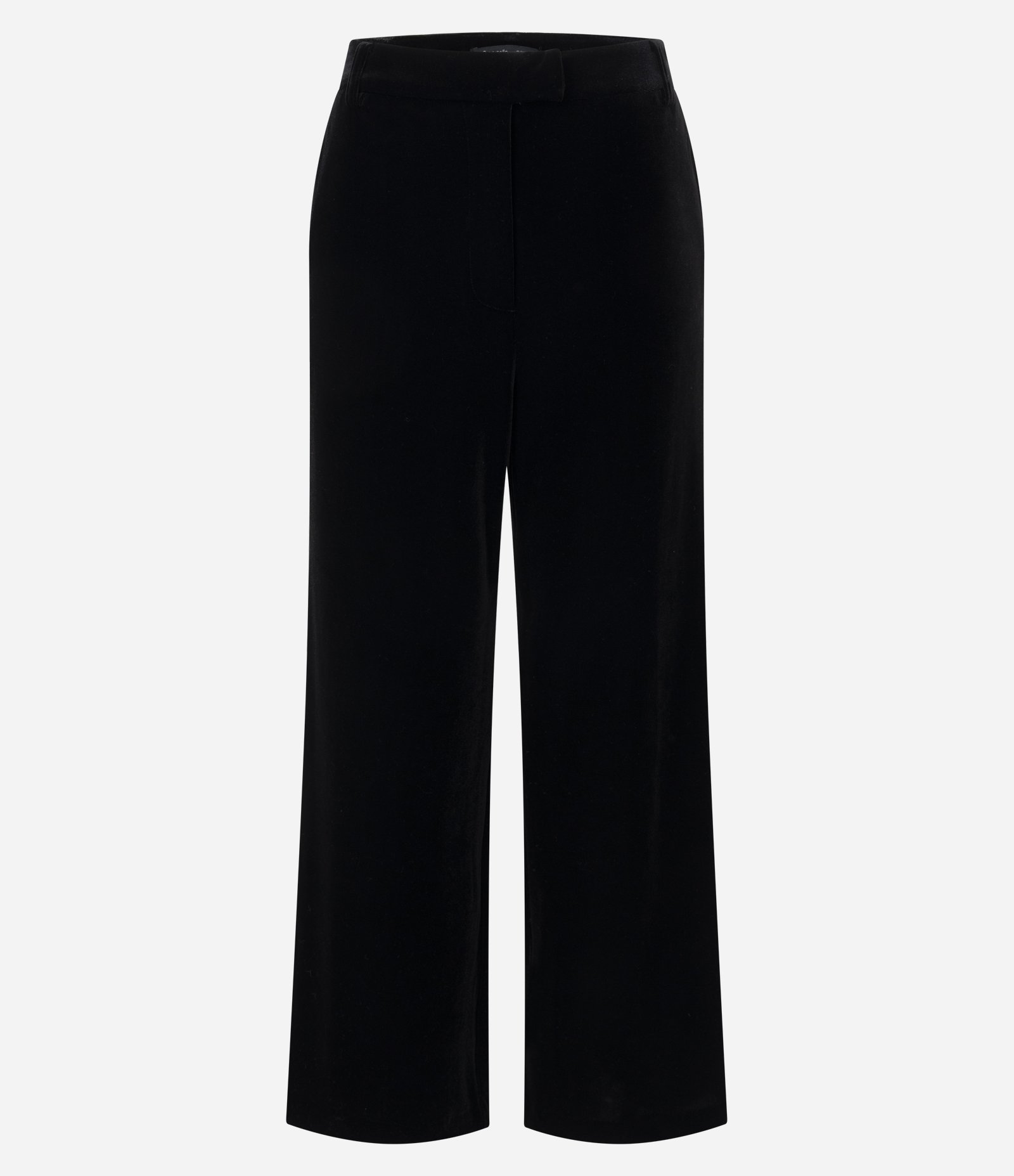 Calça Wide Leg em Veludo com Bolsos Traseiros Preto 5