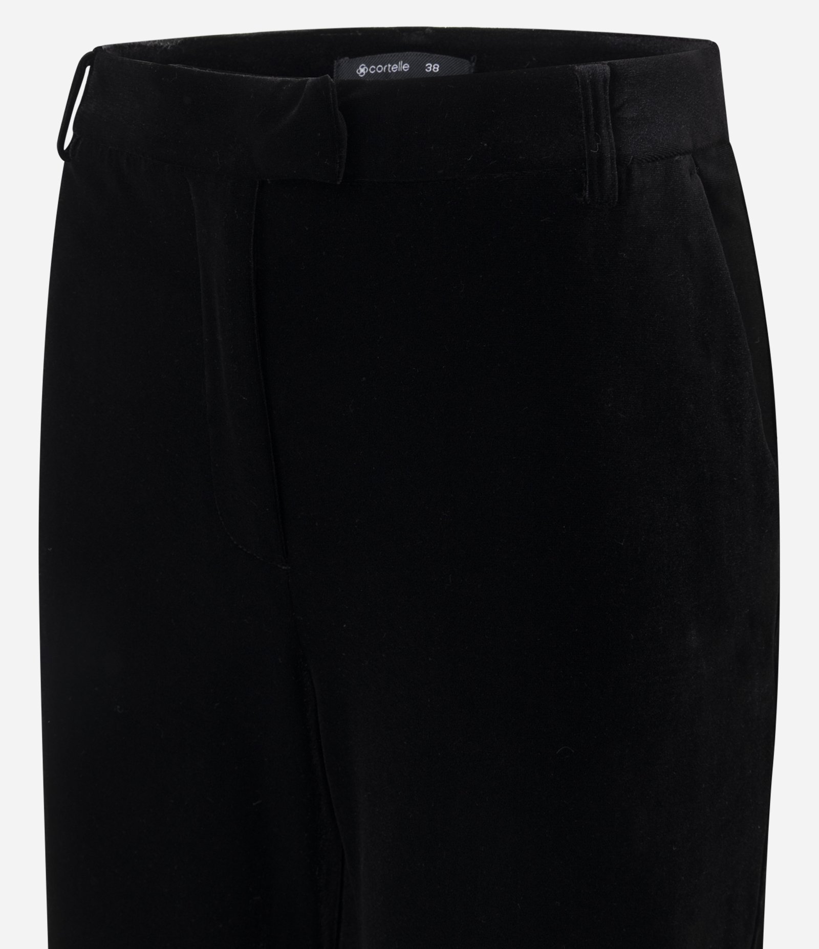 Calça Wide Leg em Veludo com Bolsos Traseiros Preto 6