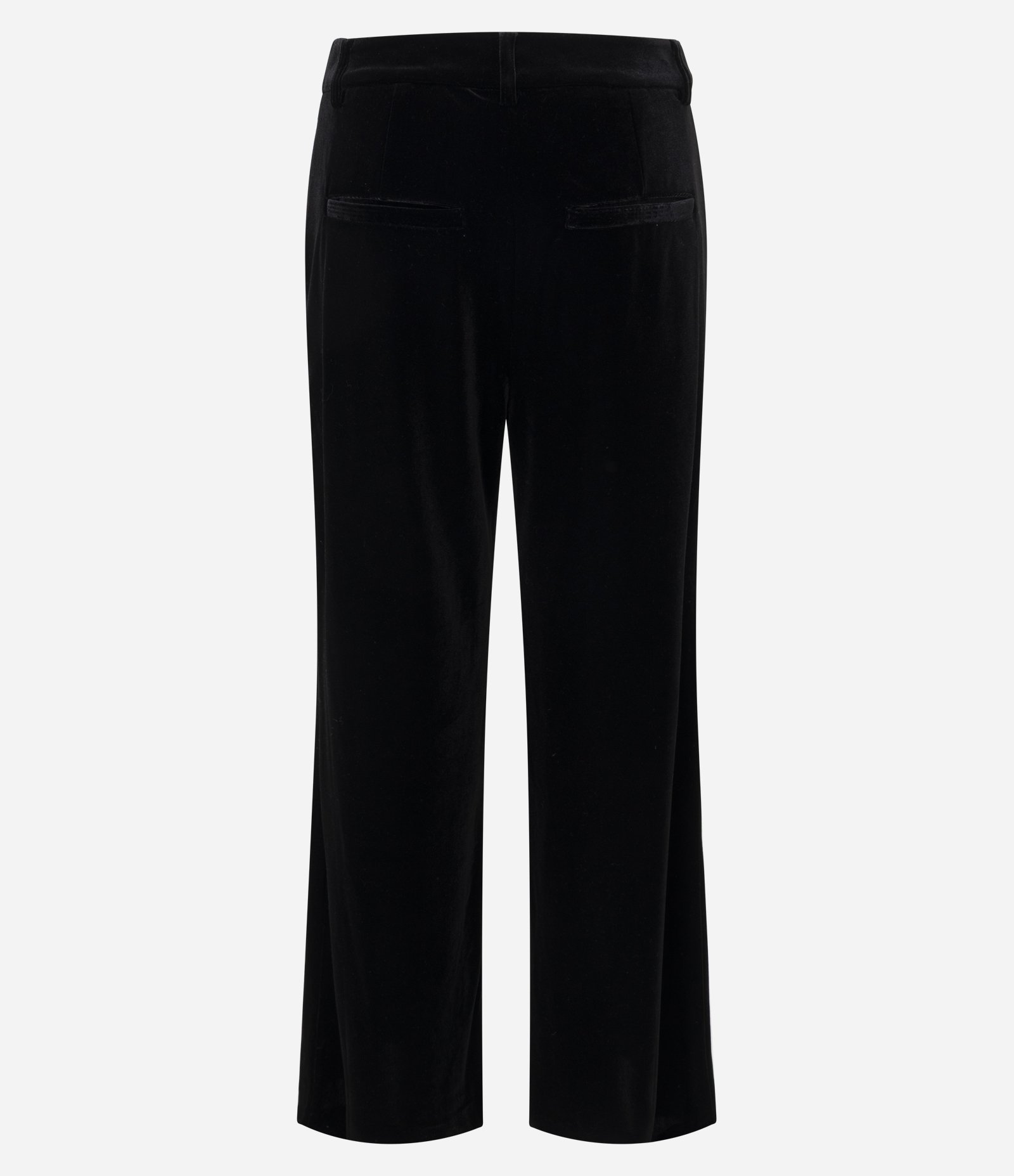 Calça Wide Leg em Veludo com Bolsos Traseiros Preto 7