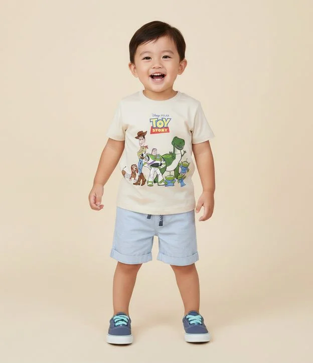 Camiseta Infantil com Estampa Toy Story - Tam 2 a 6 Anos