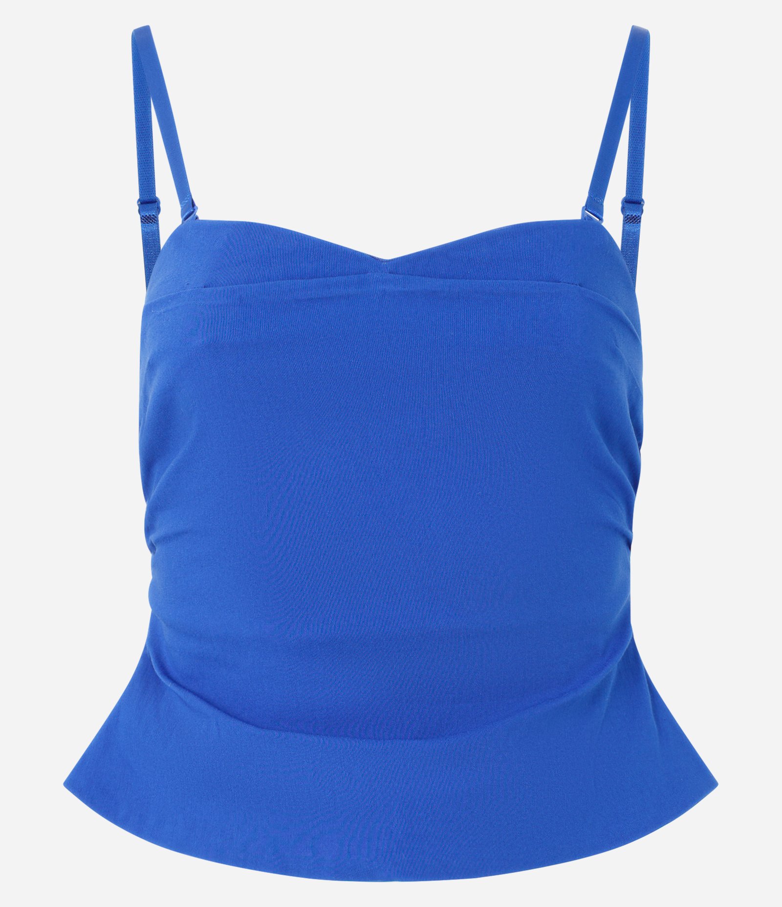 Blusa em Bengaline com Decote Coração e Alças Removíveis Azul 5